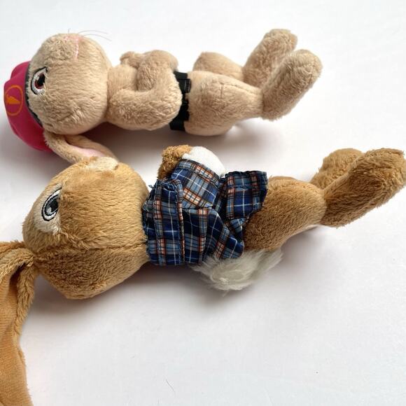Hop The Movie Lot of 2 Mini Plush Bunny Rabbit 6" Boy Pink Beret Stuffed Animal - Picture 5 of 9